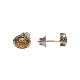 PARAGON COUTURE (R) 14K 1.25CT CITRINE BEZELED OVAL CUT STUDS