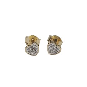 Daniels Jewels Art (R) 14K .10CT HEART CLUSTER DIAMOND STUDS