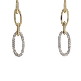 DJA (Y) 14KY .20CT 2.50G DIAMOND PAPERCLIP DROP EARRINGS