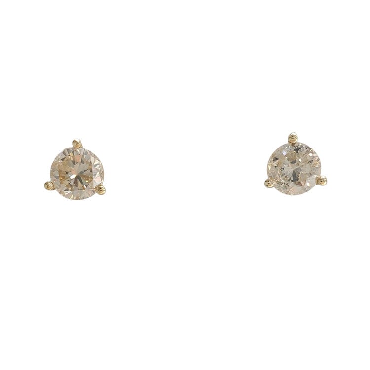 (X)14KY 1.25CT CHAMPAGNE DIA I1  MARTINI SET STUDS