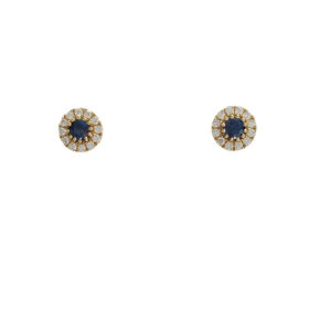 GBC (Y)14Y .30CT SAPH .20CT DIA HALO STUDS