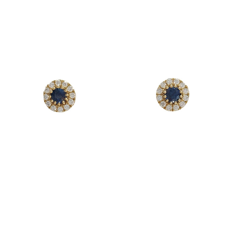 GBC (Y)14Y .30CT SAPH .20CT DIA HALO STUDS