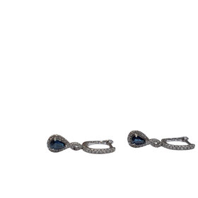 (Y) 10K 0.20CTW DIA SAPH DANGLE EARRINGS