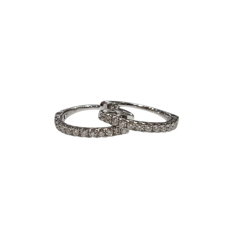 GBC (Y) 14K .25CT HOOP EARRINGS 24 DIAMONDS
