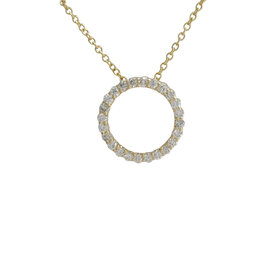 FJ Kashi M(Y)14KY .32CT CIRCLE OF LIFE PENDANT 24 DIAMONDS