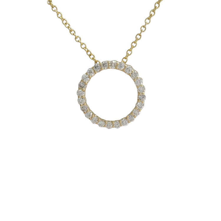 FJ Kashi M(Y)14KY .32CT CIRCLE OF LIFE PENDANT 24 DIAMONDS
