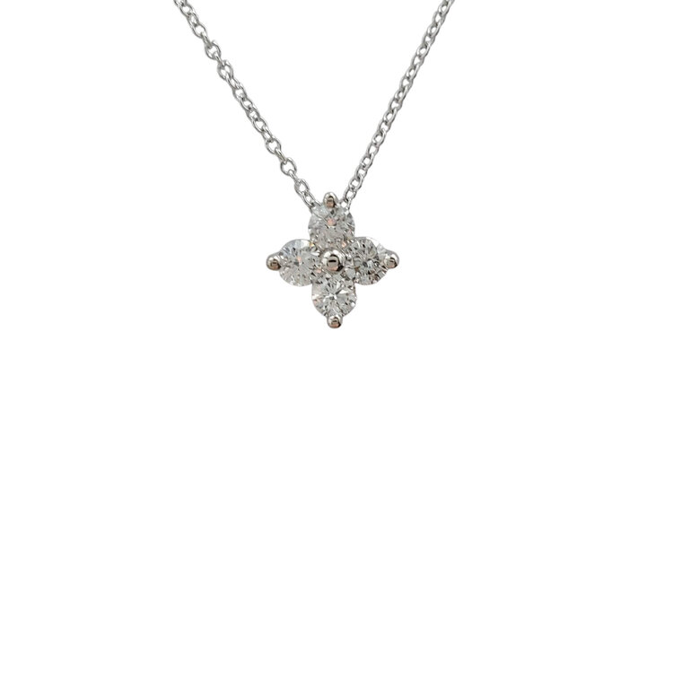 FJ Kashi M(Y)14K .49CT SI2 G 4 STONE CLUSTER PENDANT