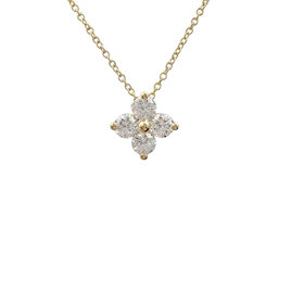 FJ Kashi M(Y)14KY .75CT 4 STONE CLUSTER PENDANT