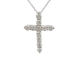 FJ Kashi M(Y)14K 1.78CT LARGE CROSS PENDANT 11 DIAMONDS
