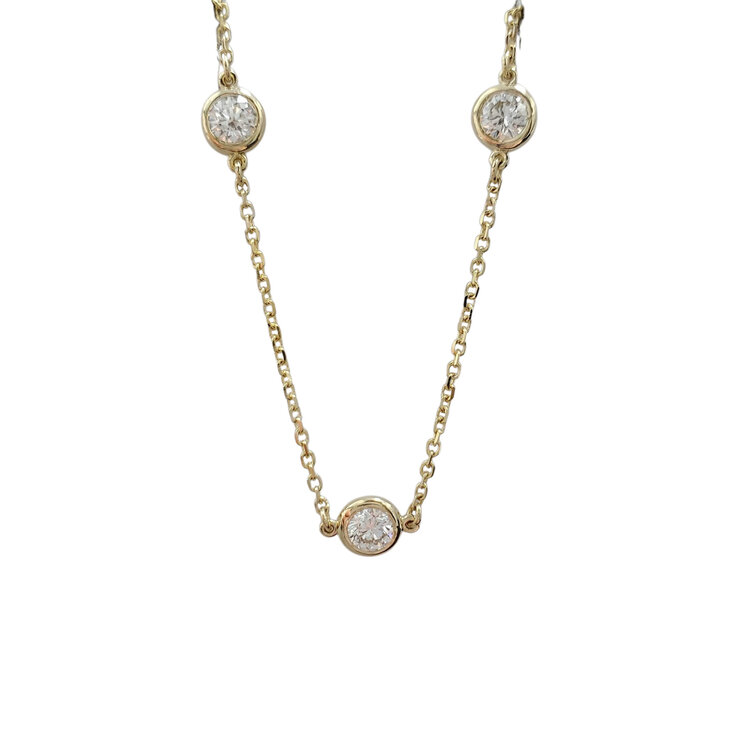 FJ Kashi M(Y)14KY 1.79CT SI1 GH DIA BY YARD 12 DIAMONDS 18IN CHAIN