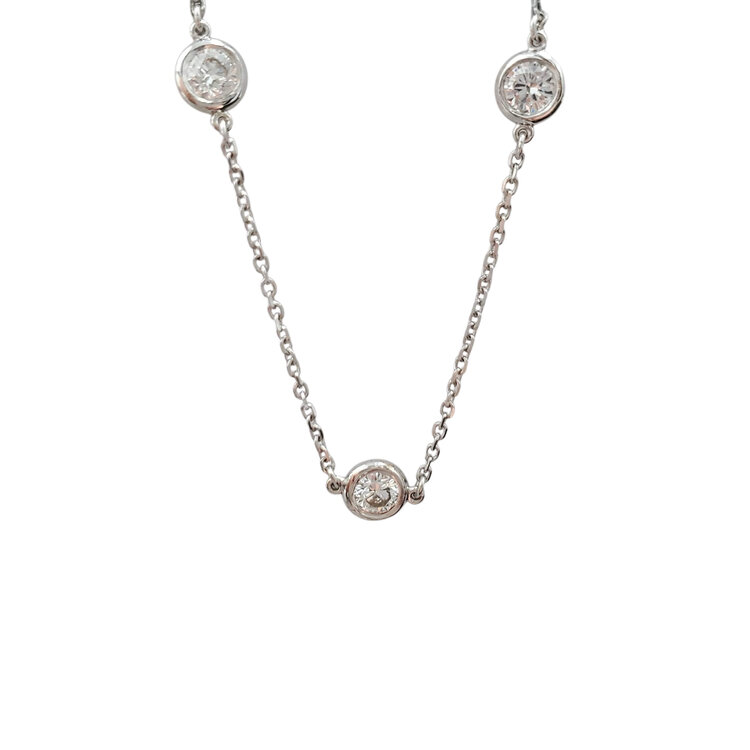 FJ Kashi M(Y)14K 2.55CT DIA BY YARD 12 DIAMONDS 18IN CHAIN