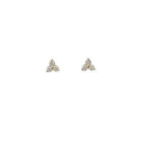 FJ Kashi M(Y)14KY .20CT 3 STONE CLUSTER EARRINGS