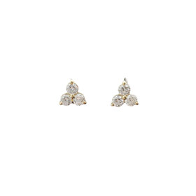 FJ Kashi M(Y)14KY .59CT 3 STONE CLUSTER EARRINGS