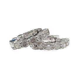 FJ Kashi M(Y)14K .97CT SI2 GH HUGGIE HOOPS 10 DIAMONDS
