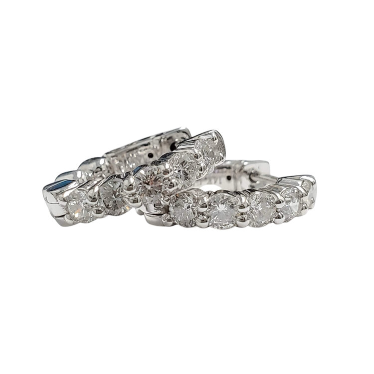 FJ Kashi M(Y)14K .97CT SI2 GH HUGGIE HOOPS 10 DIAMONDS