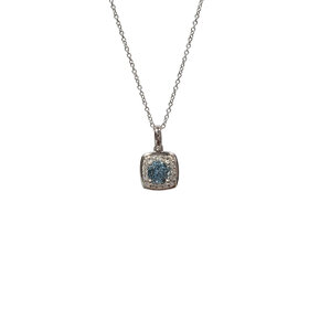 GBC (R) 14K .53CT AQUA .08TDW PENDENT
