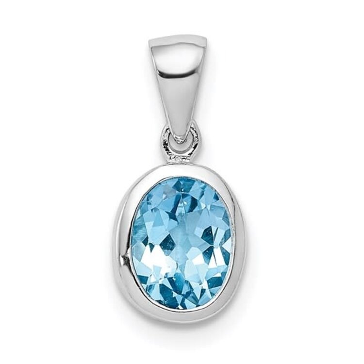 (Z)925 1.06CT SB TOPAZ PENDANT 18IN CABLE CHAIN