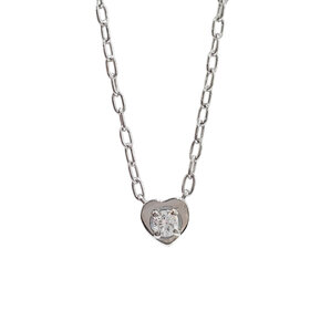 (Z) 925 .74CT LAB GROWN HEART PLATE NECKLACE