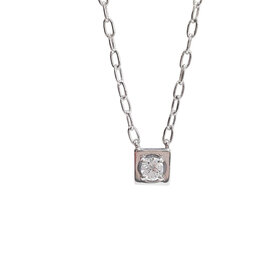 (Z) 925 .74CT LAB GROWN SQUARE PLATE NECKLACE