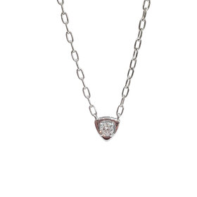 (Z) 925 .74CT LAB GROWN TRIANGLE PLATE NECKLACE