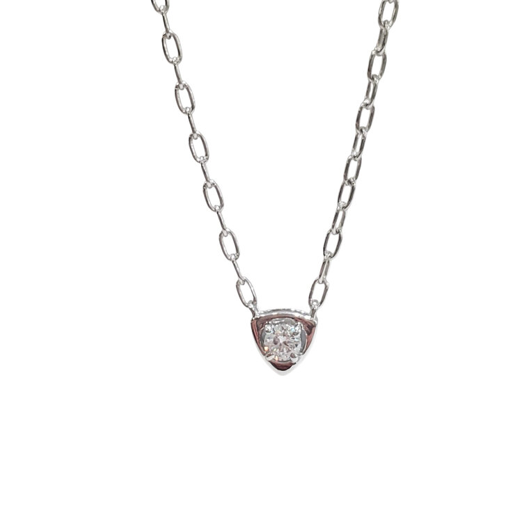 (Z) 925 .74CT LAB GROWN TRIANGLE PLATE NECKLACE