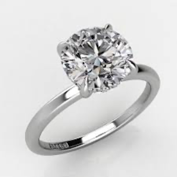 DS DESIGN (Z) 14K 3.05CT LAB E VS1 WHITE GOLD BRIDAL RING WITH .11CTS ON HIDDEN HALO IGI CERT#LG681569854