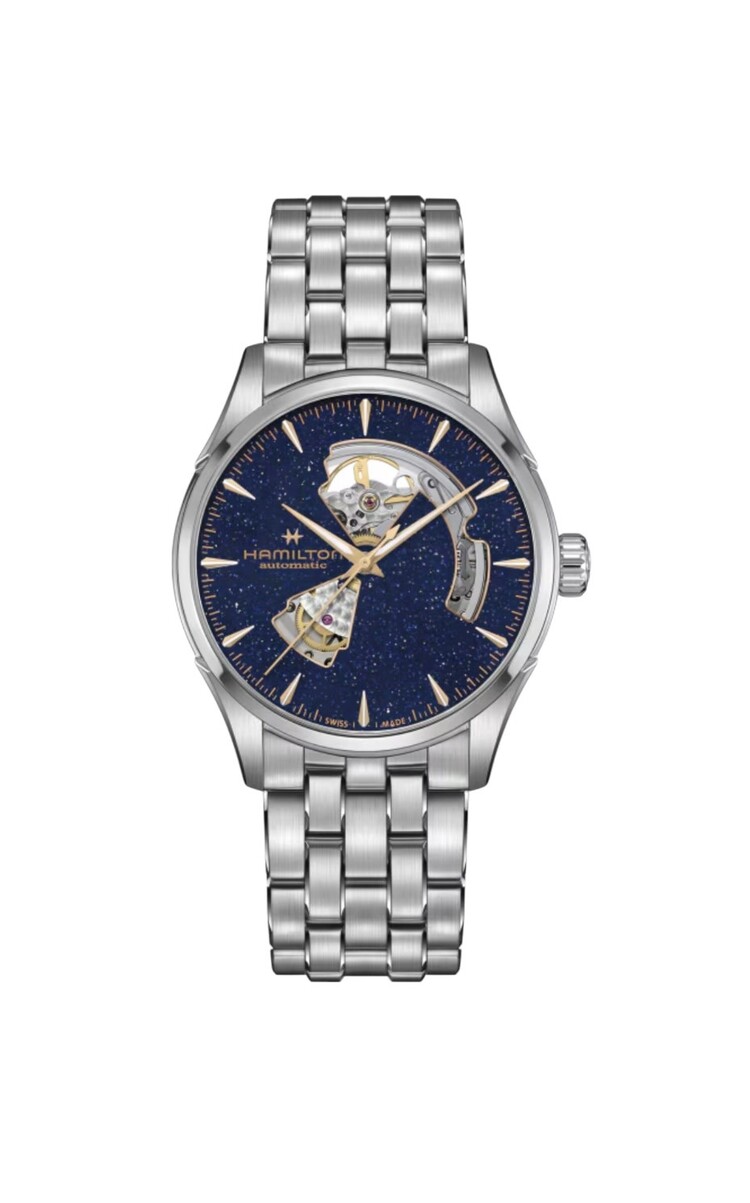 Hamilton HAMILTON JAZZ MASTER OPEN HEART/ Reference H32705140 / Caliber H-10 / Collection Jazzmaster /Movement Automatic/Case size 42MM/Thickness 11.4MM/Dial Color Blue Aventurine/Case Stainless Steel/Crystal Sapphire/80 hr pwr