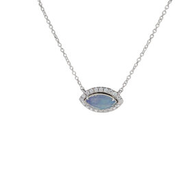 Gordon Brothers Company (Y) 14K 1CT OP .27DIA WHITE GOLD OPAL AND DIAMOND NECKLACE