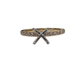 PRIMA NEW YORK (R)14KY .24CT TWELVE ROUND DIAMOND ENGAGEMENT MOUNTING