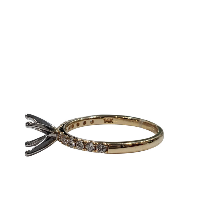 PRIMA NEW YORK (R)14KY .24CT TWELVE ROUND DIAMOND ENGAGEMENT MOUNTING