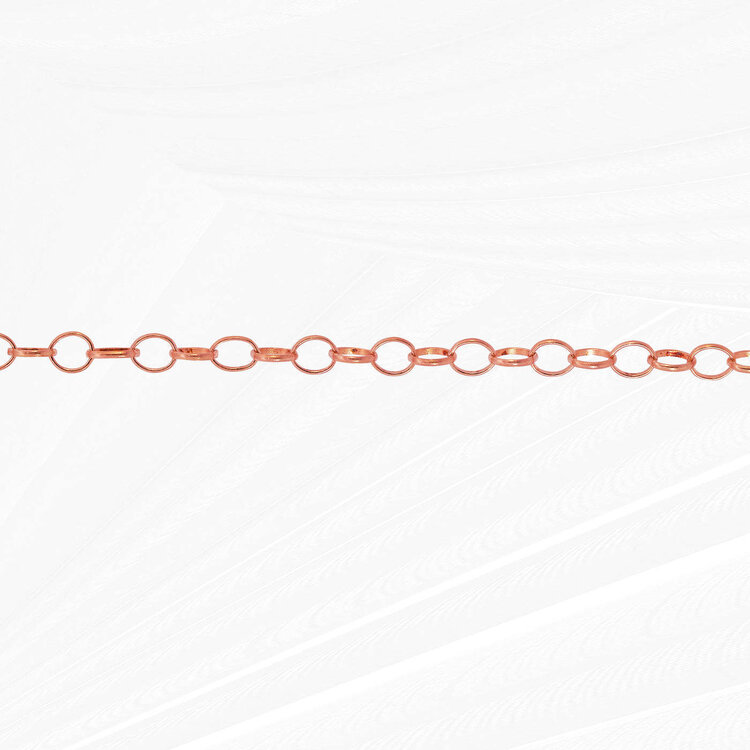 SUNSTONE (Y) RGF LIGHT ROSE TONE (LUCY) STYLE LINK PRIC PER INCH, GOLD FILLED CHAIN