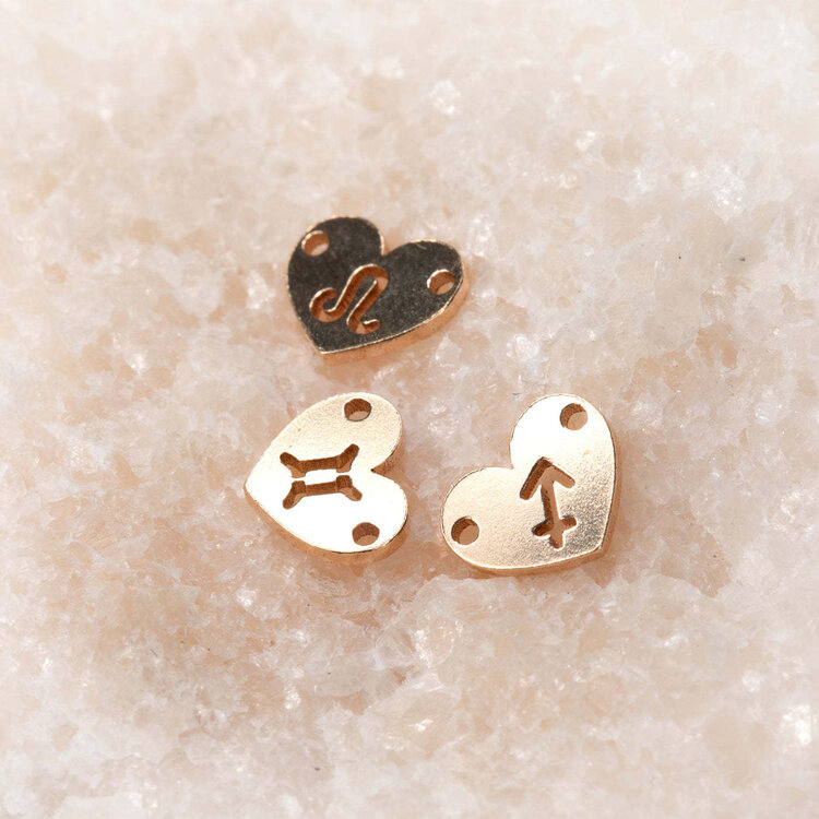 SUNSTONE (Y)14K GF ZODIAC HEART CHARM PRICE PER CHARM GOLD FILLED