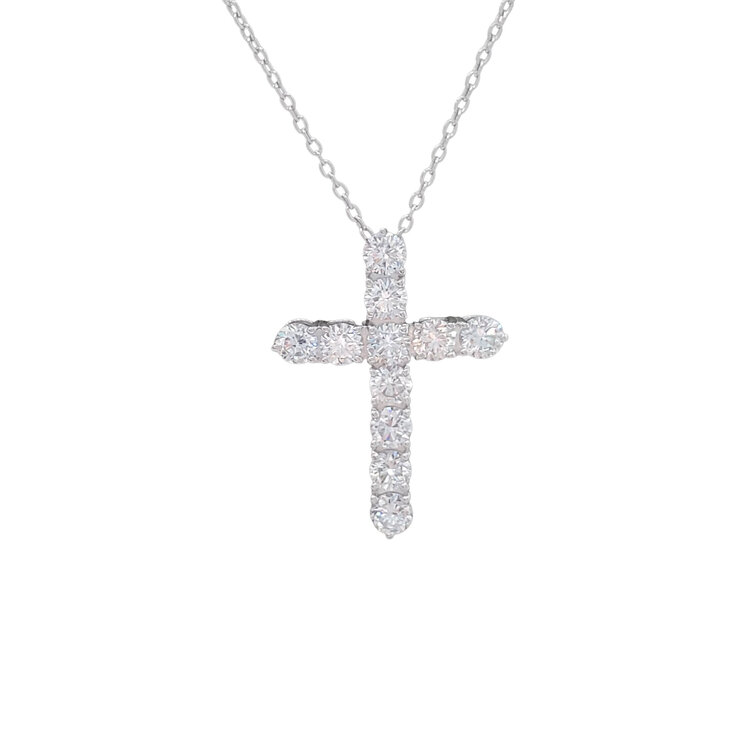 CB (Z) 925 1.75CT LAB GROWN DIAMOND CROSS PENDENT ELEVEN LAB GROWN DIAMOND CROSS