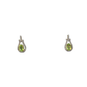 CB (Y) 10KY PERIDOT .06TDW DANGLE EARRINGS