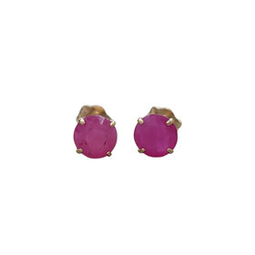 (Y) 14KY 1.00CT RUBY FOUR PRONG STUD EARRINGS