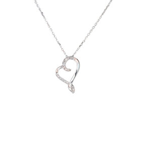 TRANSELCO (Z) 925/RG .12CT  DIAMOND HEART PENDANT