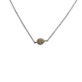 (Y) 10K .28TDW YELLOW DIAMOND SOLITAIRE HALO NECKLACE