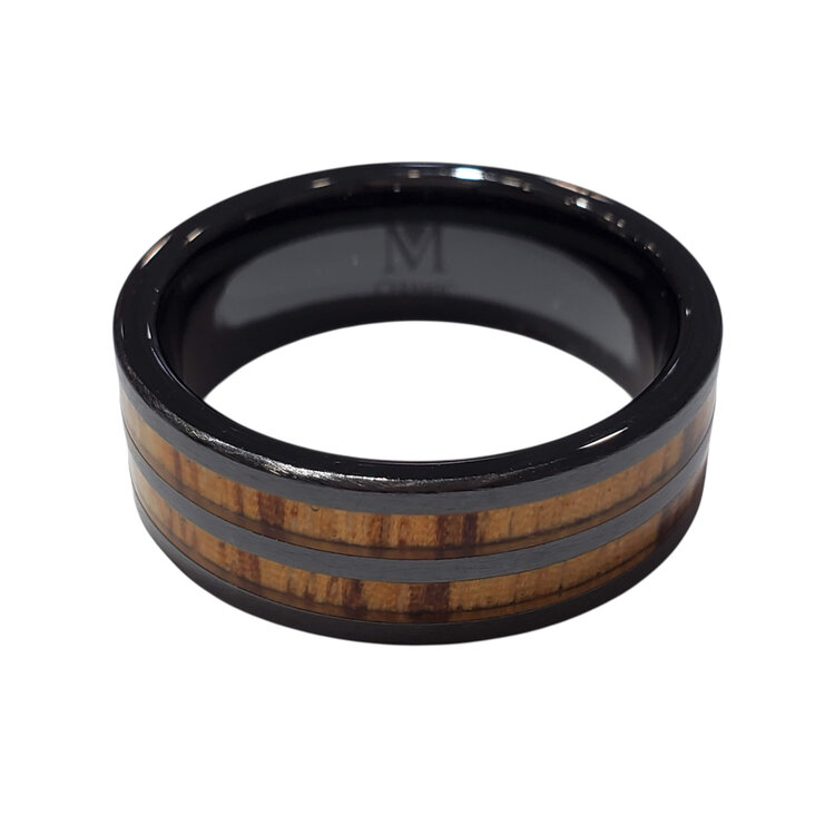 Heavy Stone (Y) CER ZEB 8MM MENS RING