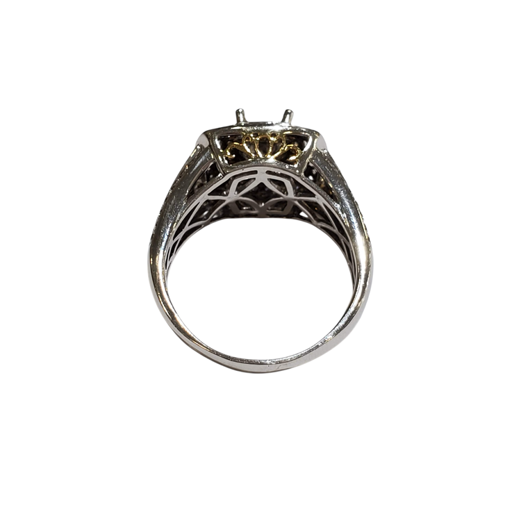 (Y) 14K 1.30CT VS F DIAMOND TWO TONE ENGAGEMENT MOUNTING