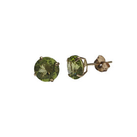 (Z) 14KY 6MM PERIDOT ROUND STUD EARRINGS