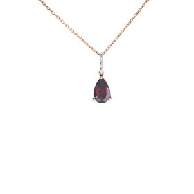 (Z) 10K RHOD GARNET .05TDW DIAMOND ACCENTED BAIL PENDENT