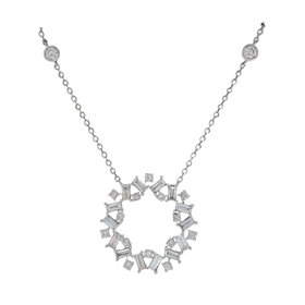 SAVOIA (R) 18K .90CT VS/SI G ETERNITY CIRCLE ROUND/BAGUETTE WITH DIAMONDS BY THE YARD CHAIN