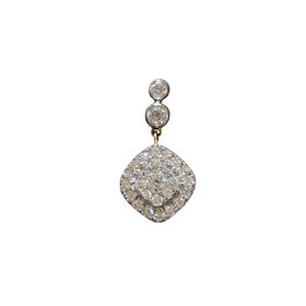 Elegant Jewelry Emporium (R) 14KY .59CT DIAMOND FANCY DROP EARRINGS 2.2GRAMS