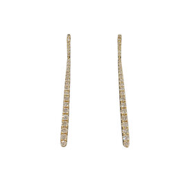 Elegant Jewelry Emporium (R) 14KY .73CT DIAMOND DROP EARRINGS 3.7GRAMS