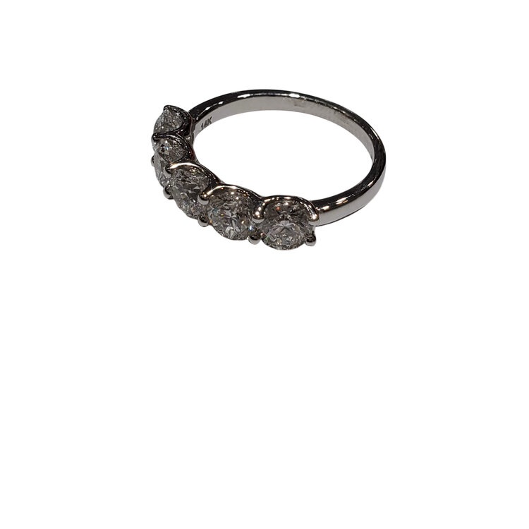 DS DESIGN (R) 14K 2.58CT VS E/F LAB GROWN DIAMOND FIVE DIAMOND RING