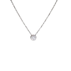 DS DESIGN (R) 14K .25CT ROUND LAB GROWN BEZELED SOLITARE NECKLACE