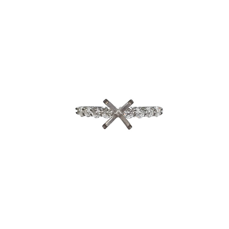 PRIMA NEW YORK (R) 14K .41CT RD SHARED PRONG EIGHT DIAMOND STRAIGHT LINE MOUNTING