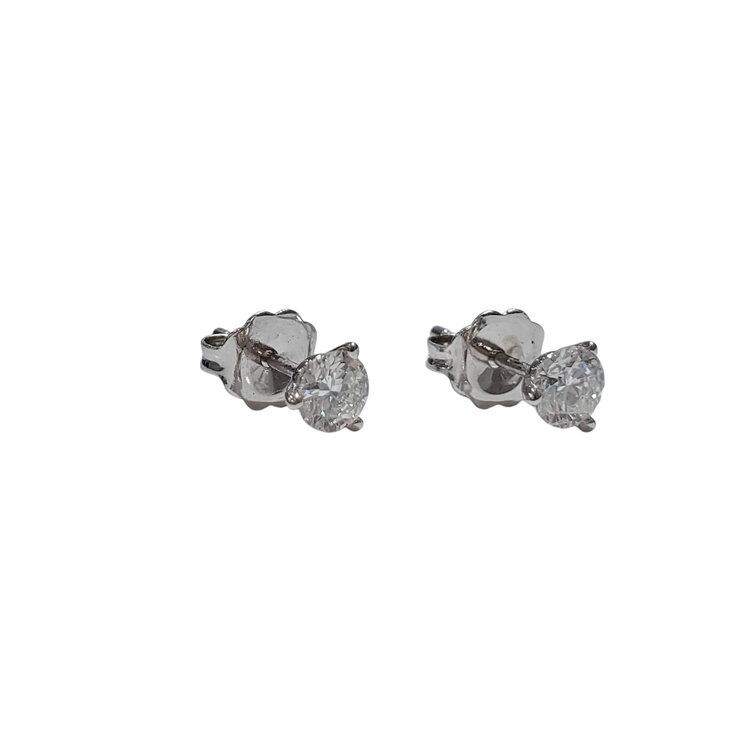 (R) 14KY .38TDW SI1 F MARTINI STUD EARRINGS