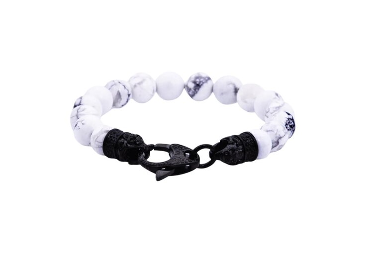 Blackjack (Y) GENUINE WHITE HOWLITE BRACELET
