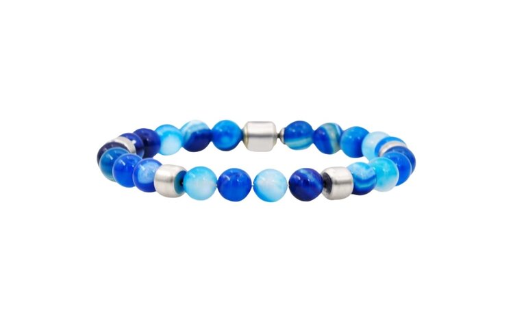Blackjack (Y) GENUINE BLUE AGATE BRACELET